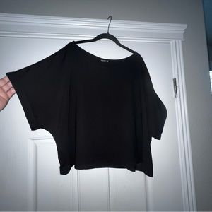 SHEIN 3X Batwing Black Cropped Blouse